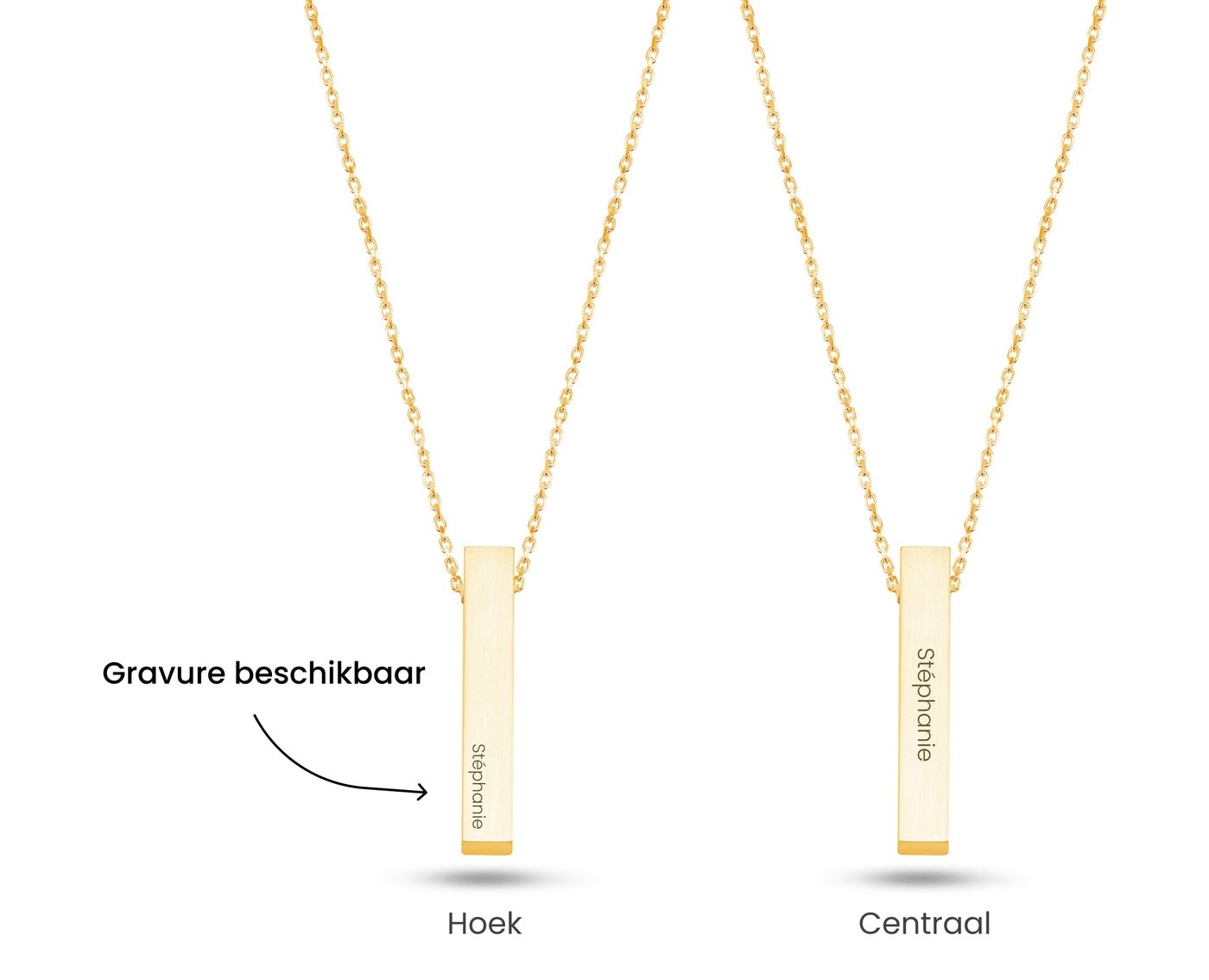 Necklace 'bar' with name engraving (Silver)