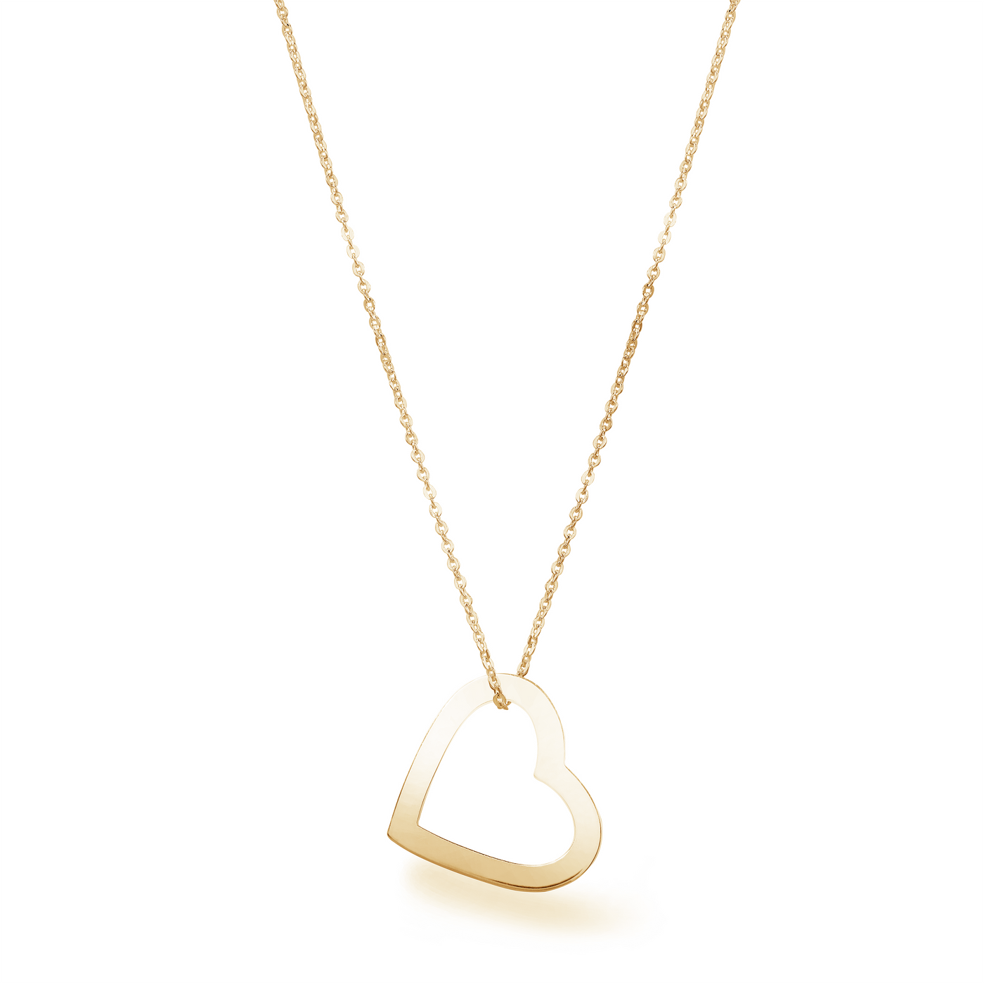 Necklace with cut-out heart (Silver)