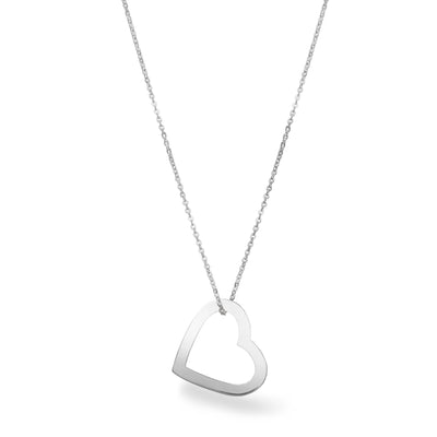 Necklace with cut-out heart (Silver)