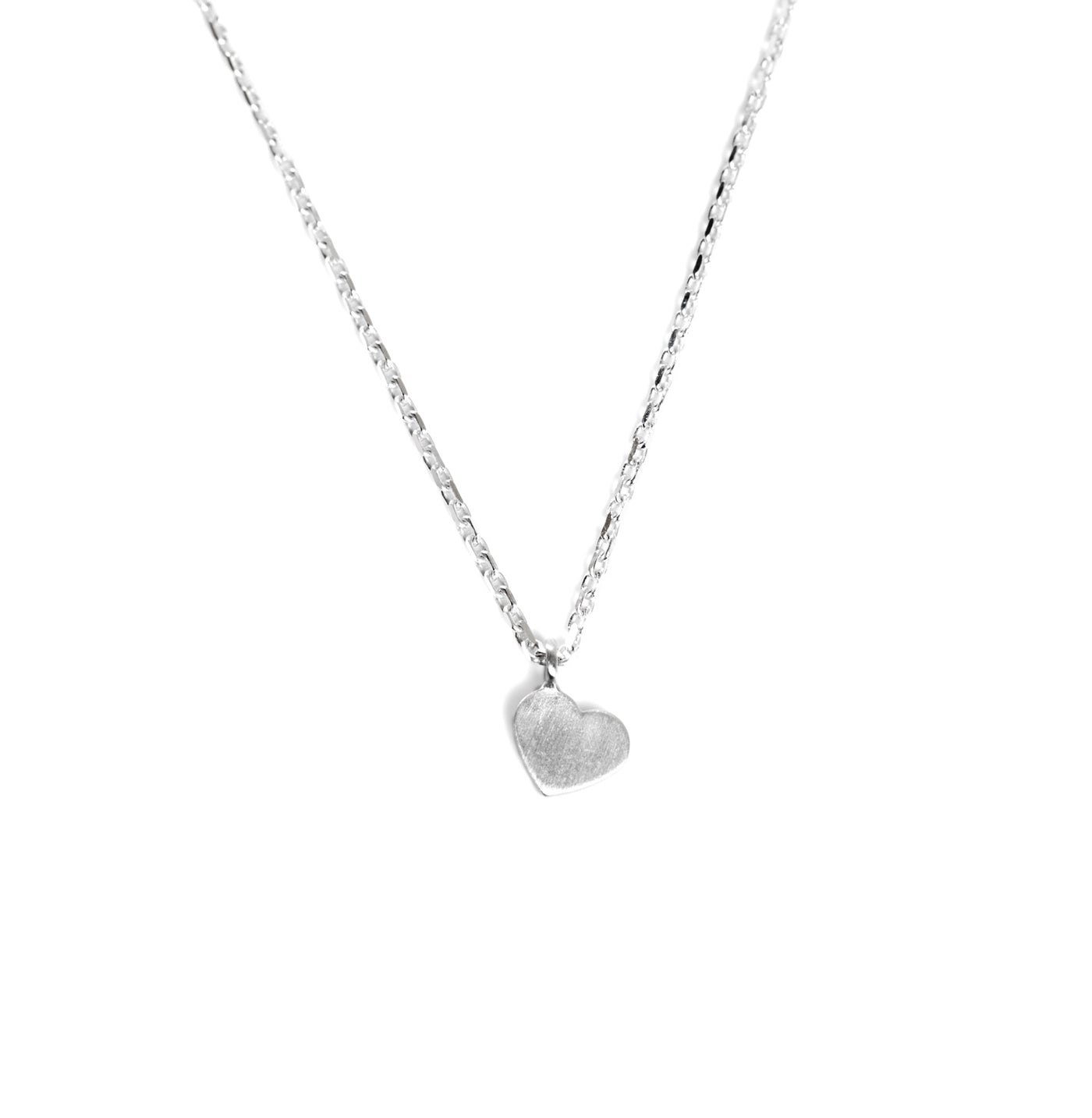Necklace with small hanging heart (Silver)